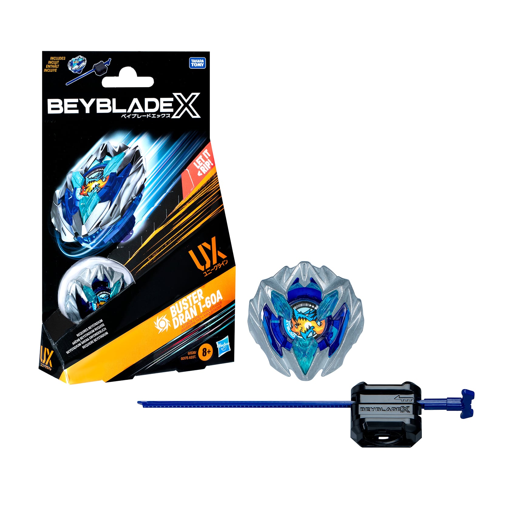 Іграшка-дзиґа Beyblade X Buster Dran 1-60A Ux Starter Pack з пусковим пристроєм, від 8 років (G0175/G1536)